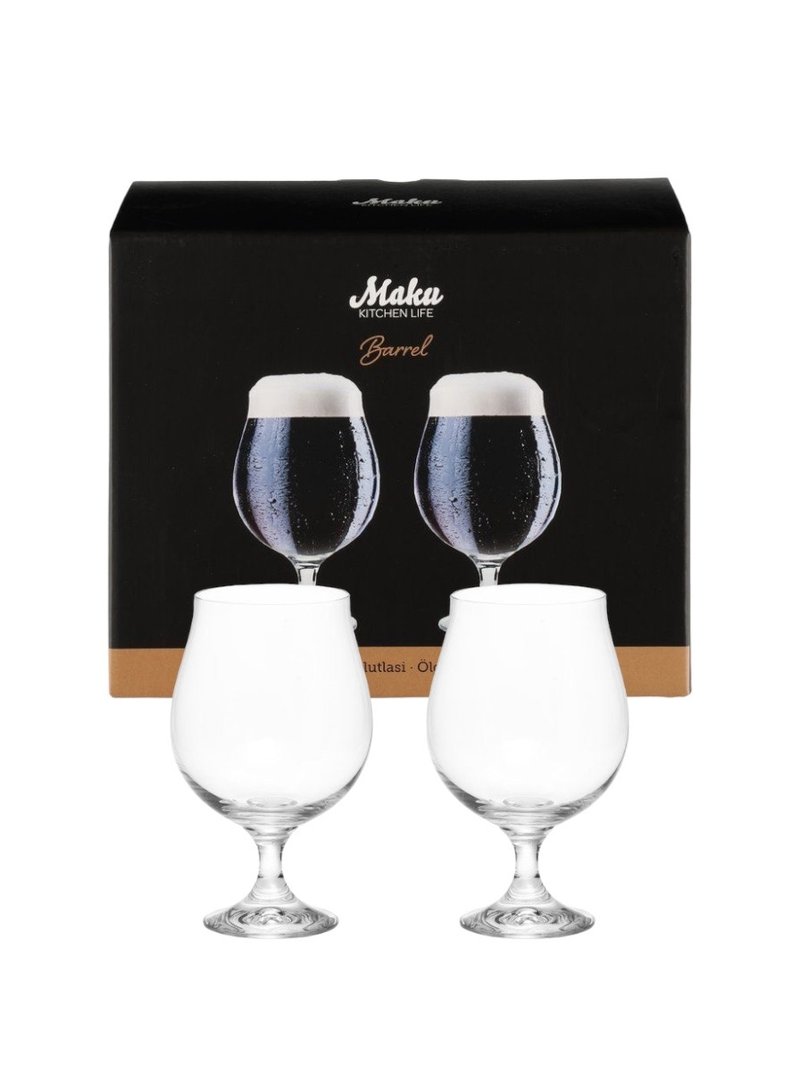 【Maku Kitchen Life】高腳啤酒杯2入 - 酒杯/酒器 - 玻璃 