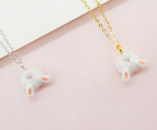 わんこアクセサリー シャオホワイトウサギのお尻ネックレスリングイヤリングスーパー