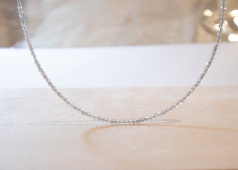 拉長石-十一月誕生石-925 SILVER 拉長石2.5-3mm- 細緻細緻頸圈項 - 手鍊/手環 - 半寶石 銀色