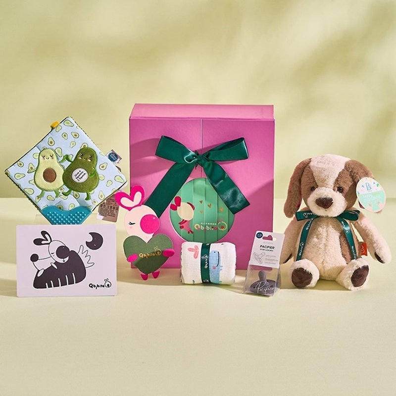 [Customized] Cheese Dafang - Soothing Doll + Universal Towel + Sandpaper + Pacifier(Full Moon Gift Box) - Baby Gift Sets - Other Materials Pink