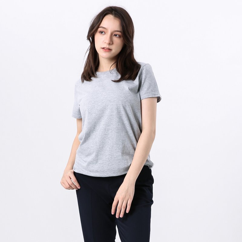 Best Tag 經典厚磅T恤/女 運動灰 - 女 T 恤 - 棉．麻 灰色