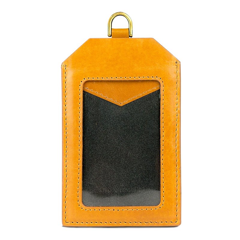 alto Badge Holder – Caramel - ที่ใส่บัตรคล้องคอ - หนังแท้ สีส้ม