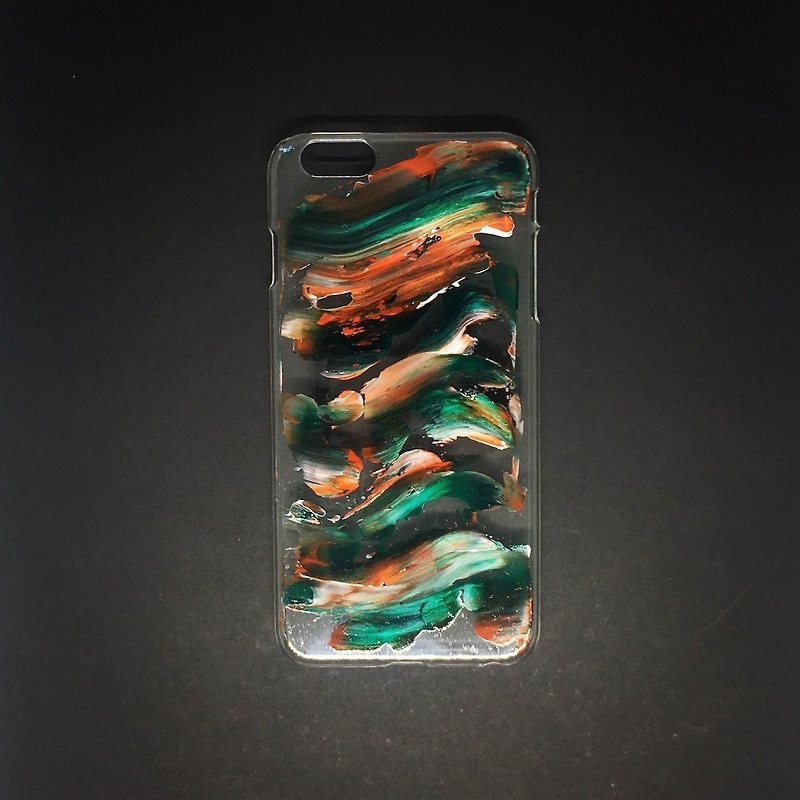 Acrylic 手繪抽象藝術手機殼 | iPhone 6/6s+ |  Burns in Wood - 手機殼/手機套 - 壓克力 綠色