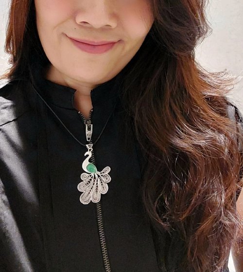 玉識形態 JadeStyle Jewelry 輕珠寶玉飾 | 獨家設計款孔雀墜飾銀鍊 | 澳洲玉