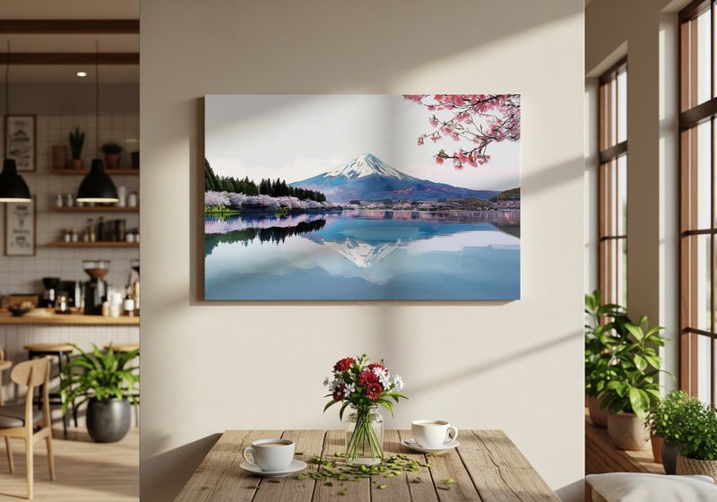 日本製帆布掛畫・富士山・日本風景・送禮、擺設 - 壁貼/牆壁裝飾 - 棉．麻 