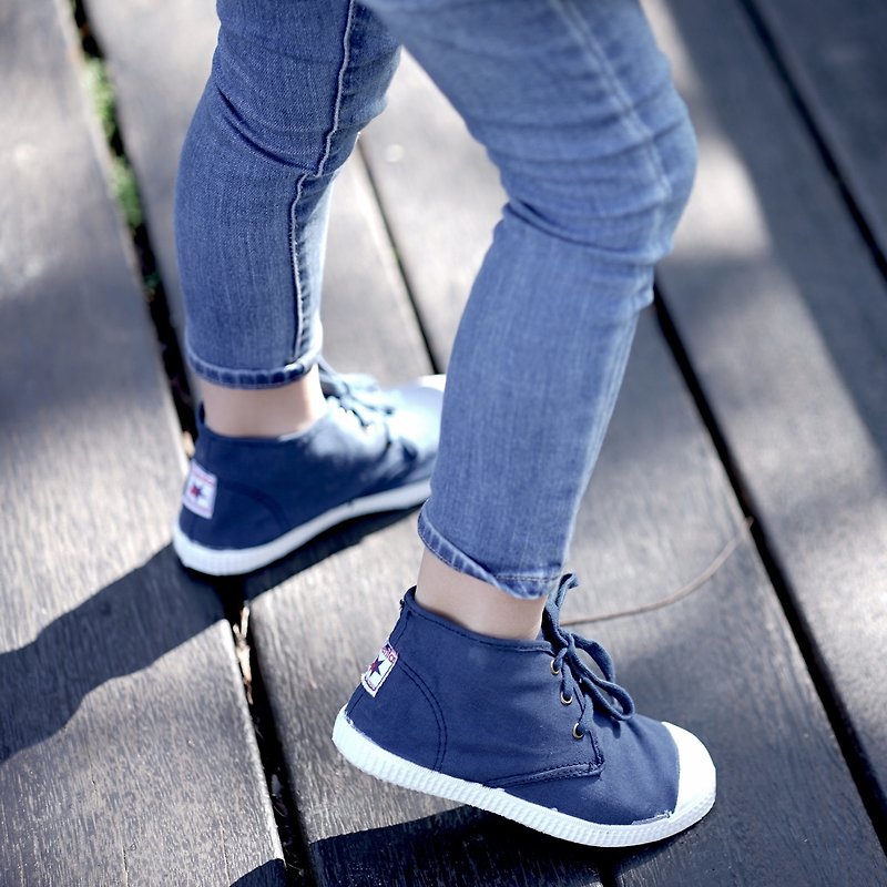 西班牙帆布鞋 Chukka靴款 藍色 香香鞋 60997 48 - 女款休閒鞋 - 棉．麻 藍色