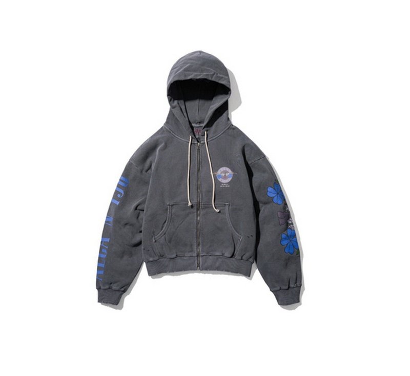 AECA Guns N Clover Zip Up Hoodie槍與玫瑰破壞加工連帽拉鍊外套 - 男夾克/外套 - 其他材質 