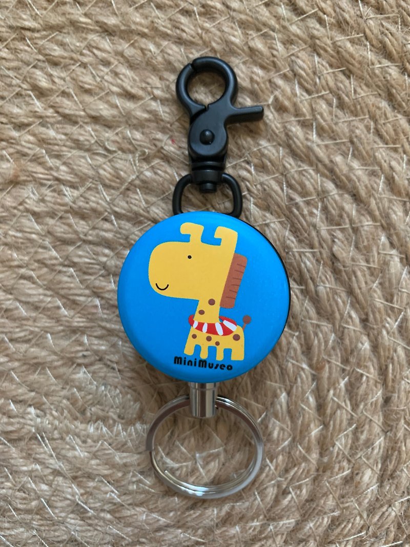 MiniMuseo Mini Museum Giraffe Steel Cord Retractable Buckle - Keychains - Other Materials Blue