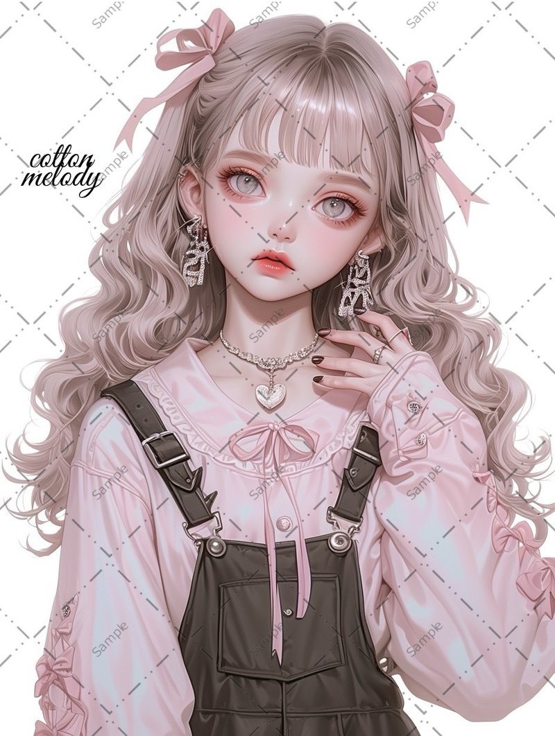 original sticker no.1443 人物ステッカー オリジナルステッカー 人物ステッカー 女の子ステッカー オリジナル人物ステッカー - 貼紙 - 紙 