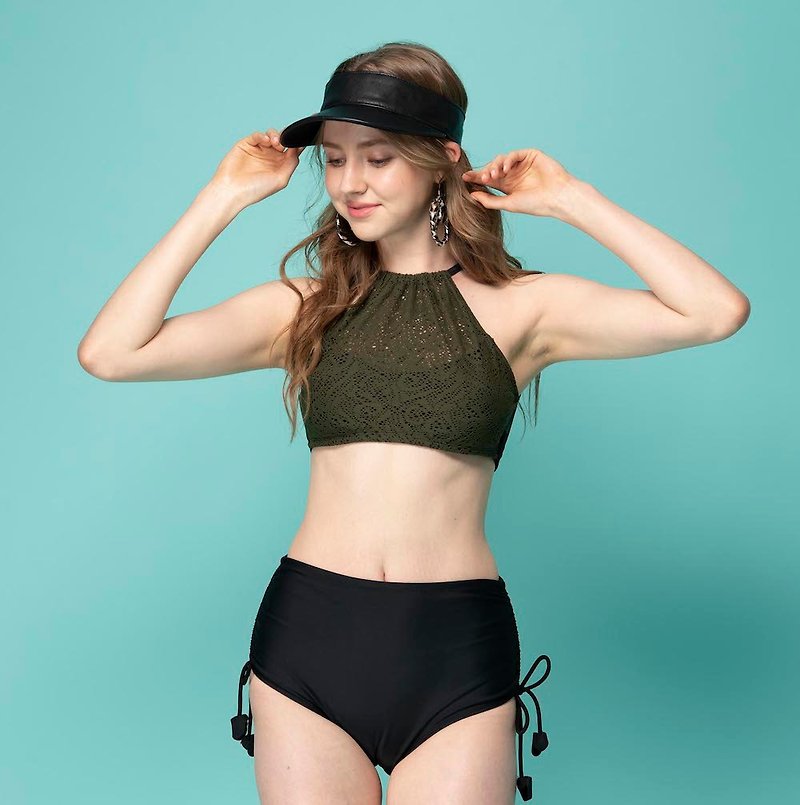 MIT two-piece swimwear 2019 new - ชุดว่ายน้ำผู้หญิง - ไนลอน สีเขียว