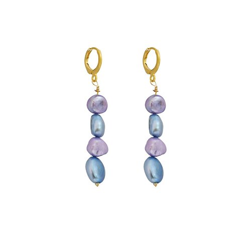 nlanlaVictory Blue lilac purple freshwater pearl huggie earrings | by Ifemi Jewels