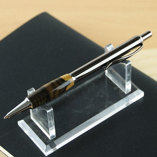 朵拉 | 木作空間 訂製-自動鉛筆+原子筆 按壓式短握位木筆 / 黑柿木