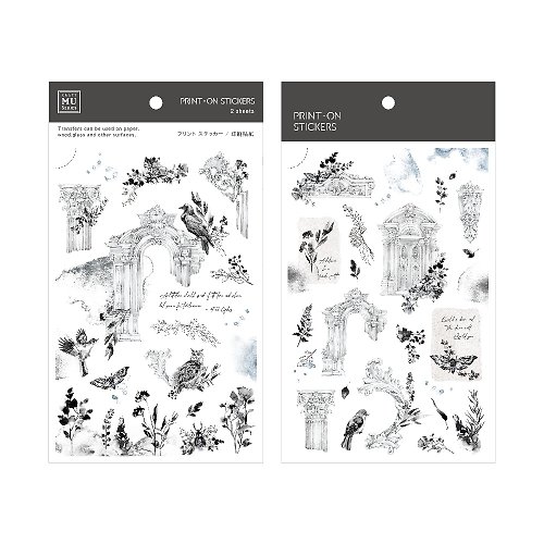 MU 【Print-On Stickers 轉印貼紙】no.131-煙雨建築 | 插畫師系列