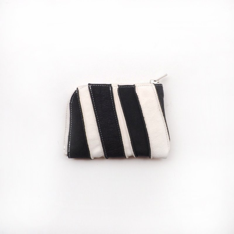 border leather wallet1/レザー/L字/ミニ財布/小銭入れ/カード入れ/ws001b1 - 零錢包/小錢包 - 真皮 黑色