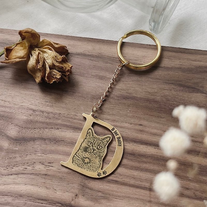 Custom-made Brass Pet Tag - Alphabet Pet Tag Keychain - Custom Pillows & Accessories - Copper & Brass Gold