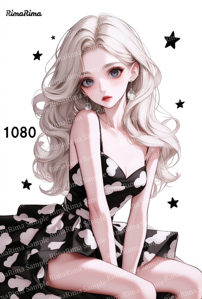 1080 Original Sticker Original Character Sticker Sticker Seal RimaRima RimaRima - สติกเกอร์ - กระดาษ 