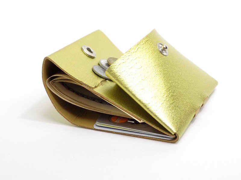 Coin case gold - กระเป๋าใส่เหรียญ - หนังแท้ สีทอง