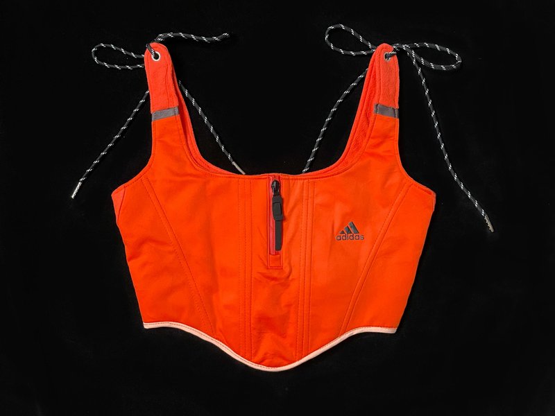 REGETHER 古著改製 sportswear 綁帶馬甲-adidas - 背心/無袖上衣 - 聚酯纖維 橘色