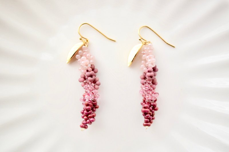 Sea grapes - ต่างหู - แก้ว สีแดง