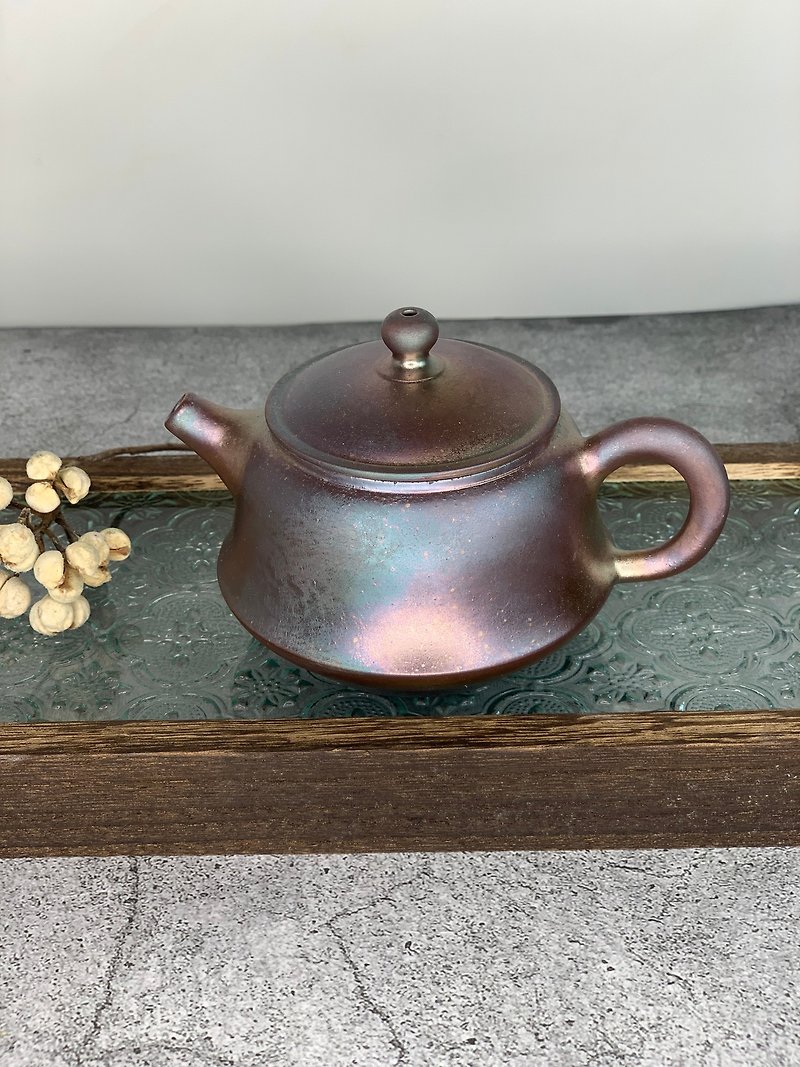 Blue purple color firewood pot - Teapots & Teacups - Pottery 