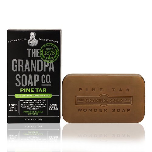 Grandpa Soaps 神奇爺爺 (盒損品)Grandpas Soap 神奇爺爺 神奇妙松焦油護膚皂 4.25 oz