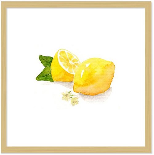 fresh summer lemon柠檬 34cm小清新艺术框画