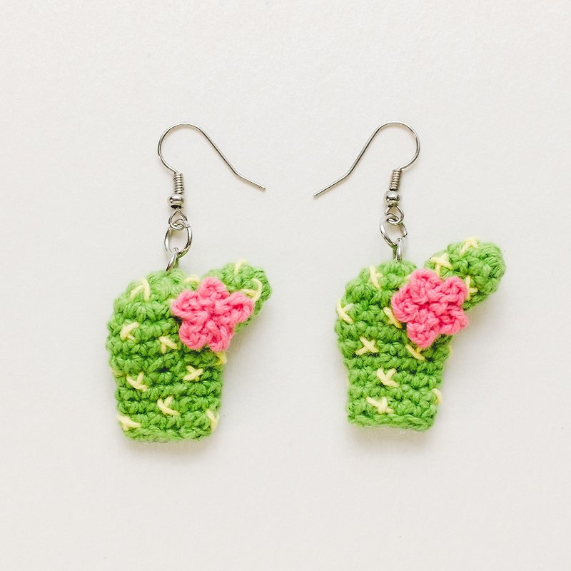 Earrings crochet fruit | The Cactus #008 - ต่างหู - ผ้าฝ้าย/ผ้าลินิน สีเขียว