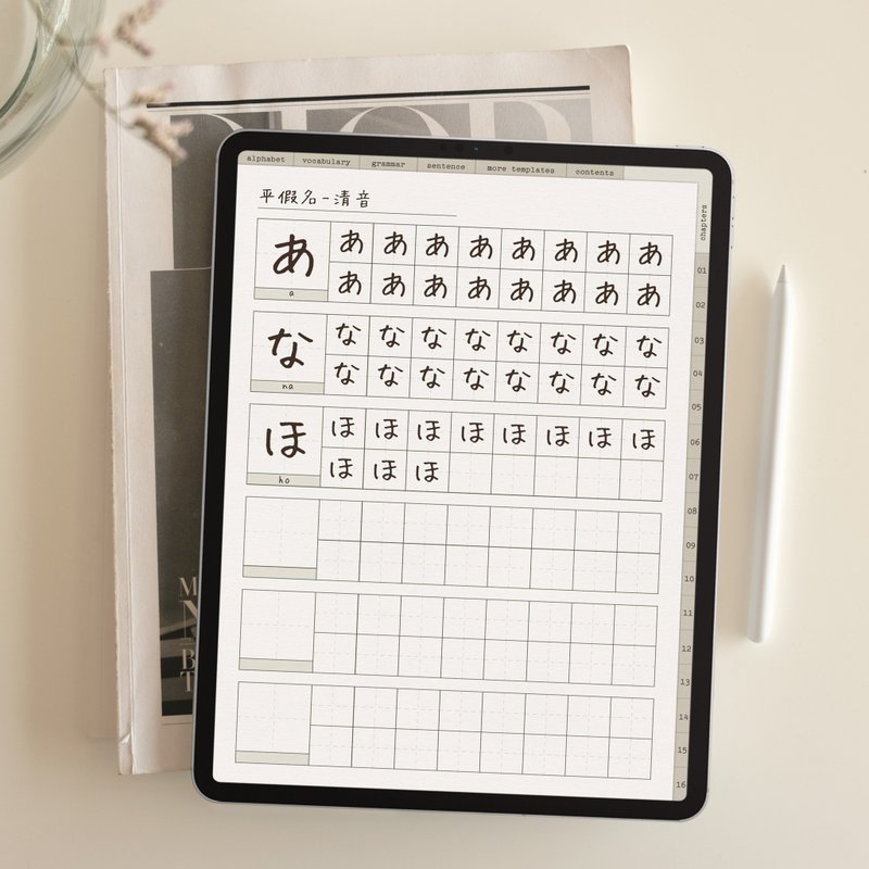 【 日文學習 | 電子筆記本LingoBook】數位筆記/平板電子模板 - 電子手帳及素材 - 其他材質 