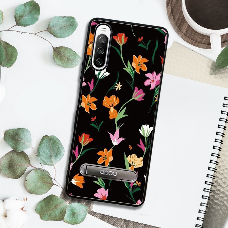 Sony Xperia 10 IV 減震立架手機殼-花語-花草集 - 手機殼/手機套 - 其他材質 多色