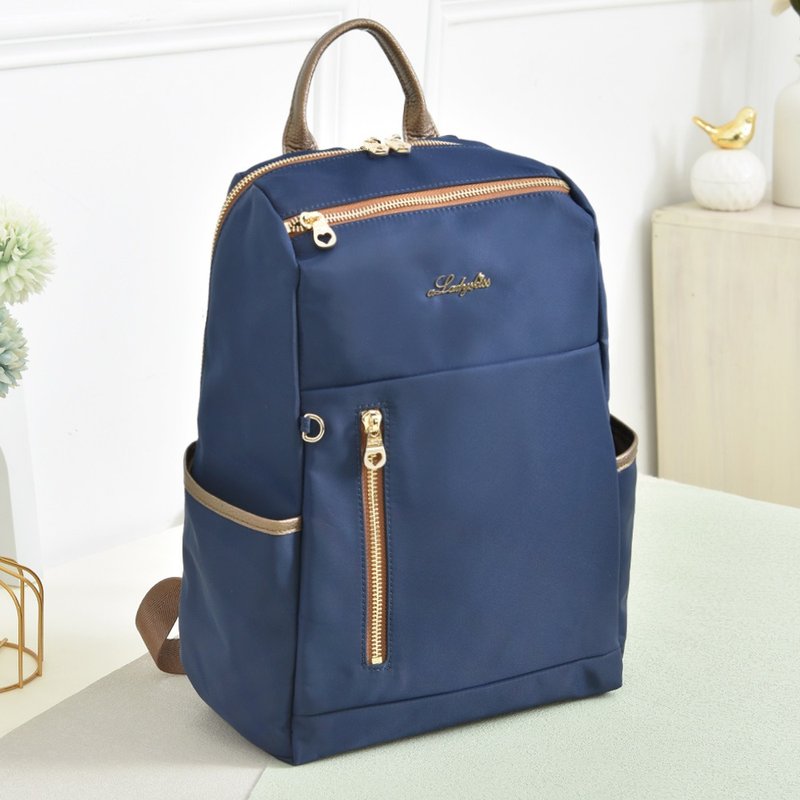 Classic So Nice Colorful Multi-compartment Backpack Ultra-Light Pressure Relief Strap-Charming Sea Blue - กระเป๋าเป้สะพายหลัง - ไนลอน สีน้ำเงิน