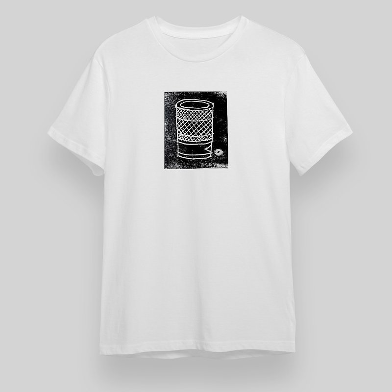 もち米イラストプリント半袖ユニセックスコットンTシャツ - Tシャツ メンズ - コットン・麻 ホワイト