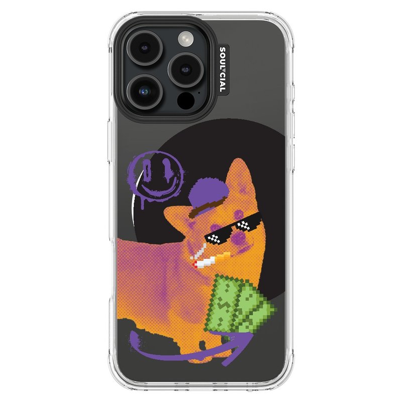 Thug Dog Savage Smoke Corgis iPhone 16 手機殼 磁吸機套 - 手機殼/手機套 - 其他材質 