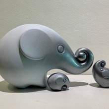象の彫刻/象の人形/サマンタ象の家族