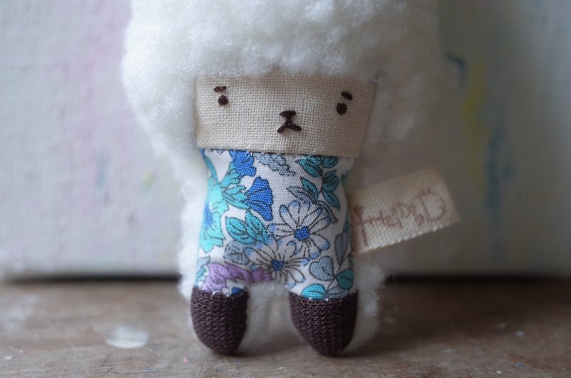 ผ้าฝ้าย/ผ้าลินิน ที่ห้อยกุญแจ ขาว - Doll Bunny - White Snow Hair - Blue Garden - 2018041