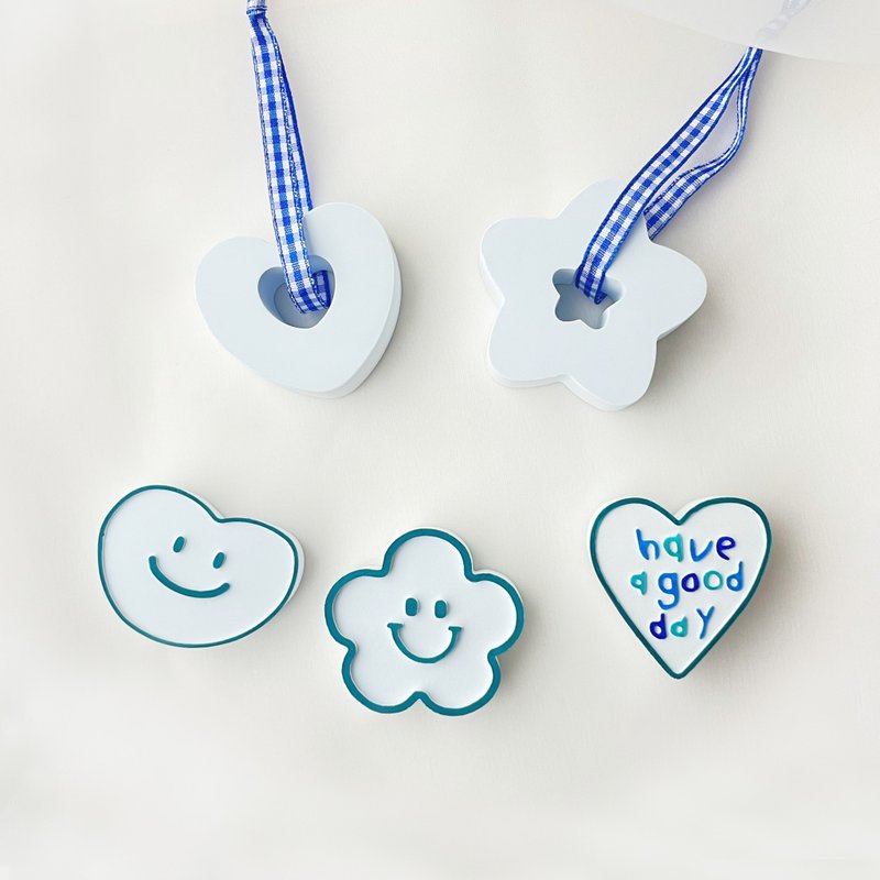 [Life Style] Sky Blue Clear Sky Fragrance Magnet#Diffusing Stone#Table Small Things#Wedding Small Things - แม็กเน็ต - วัสดุอื่นๆ สีน้ำเงิน