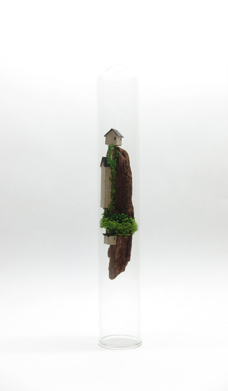 [Sky City H] Floating oasis test tube building floating building pocket building test tube glass - งานเซรามิก/แก้ว - แก้ว สีเทา