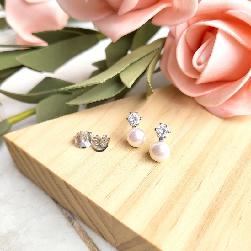 Sterling Silver earrings with freshwater pearls Shop sarahjewelry