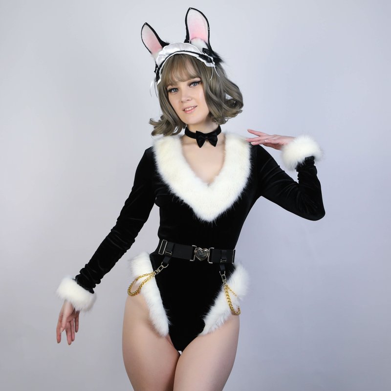 Bunny Playsuit Black - 女內衣褲 - 其他材質 黑色