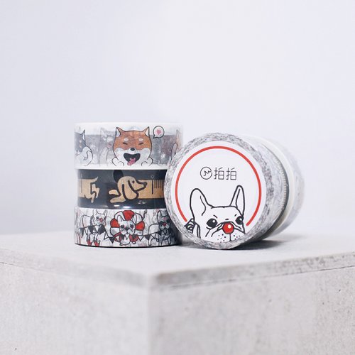 拍拍｜貓跳臺·貓砂櫃·寵物傢俱 毛孩創意紙膠帶(3入/組)