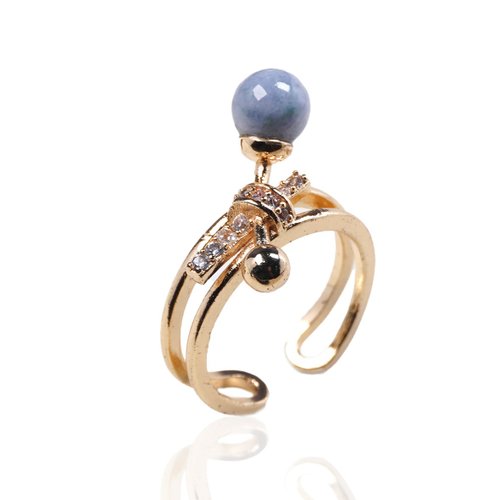 瓔珞珠寶盒 E.L.Jewelry Box 紫羅蘭翡翠圓珠設計款戒指 925純銀 | 天然緬甸玉A貨翡翠 | 送禮