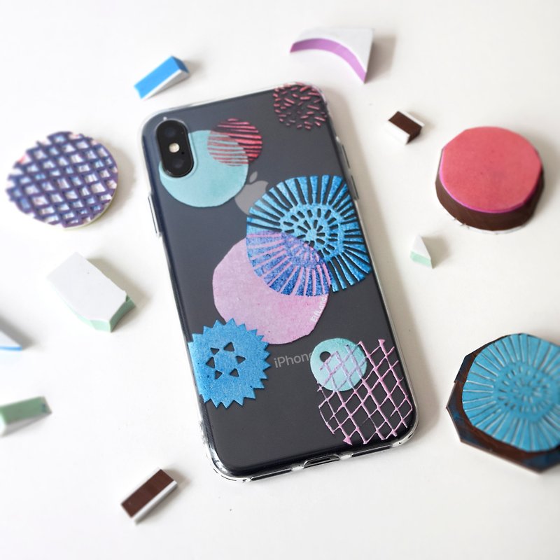 The Stamp Style Circle pattern phone case, for iPhone, Samsung, Made to Order - Phone Cases - Plastic Multicolor