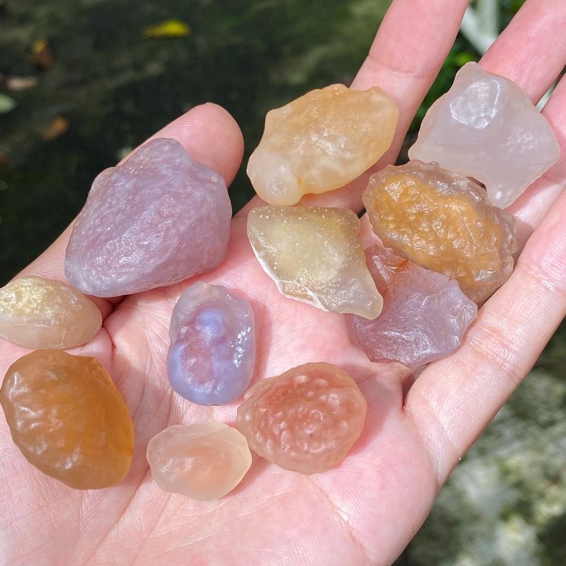【ロストアンドファインド】デザートトラベラーカラーキャンディーハートキャンディー瑪瑙石ラフストーン - 置物 - 宝石 多色