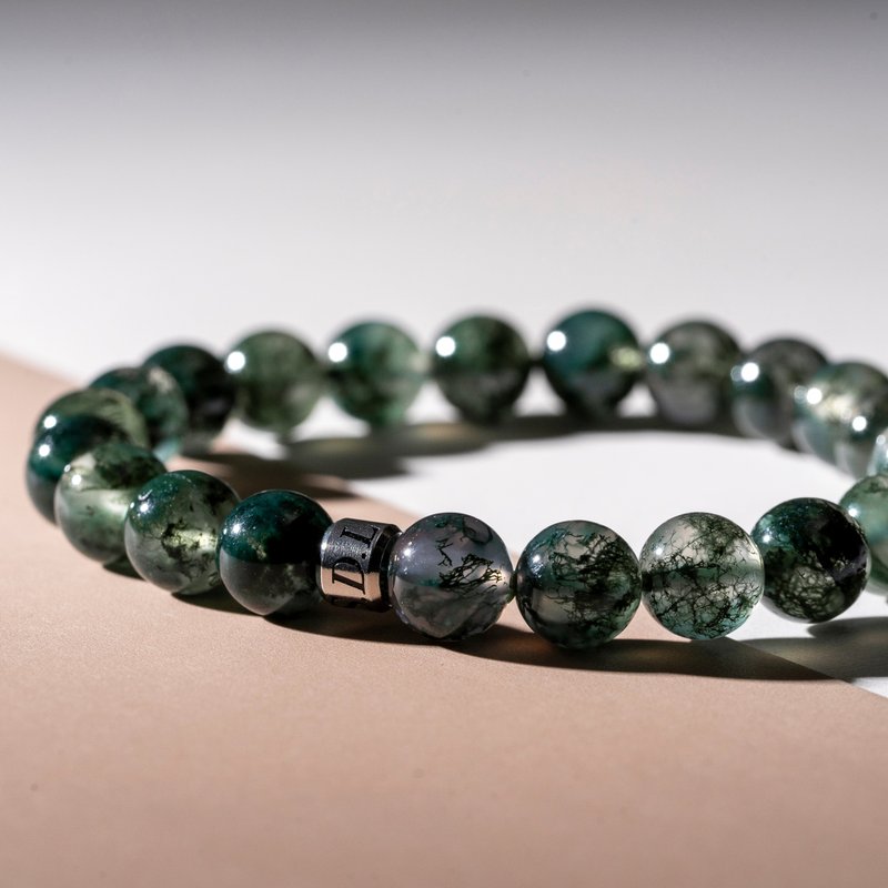 D12801 Aquatic Agate | Natural Energy Bracelet | 8-9mm - Bracelets - Crystal Green