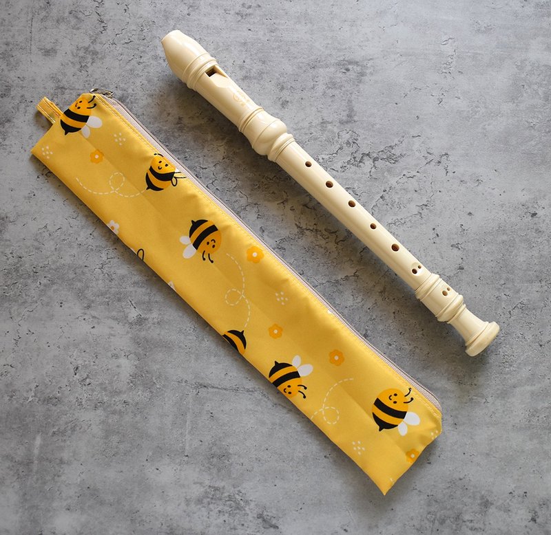 防水傘布 拉鏈直笛收納袋_蜜蜂 - 其他 - 尼龍 黃色