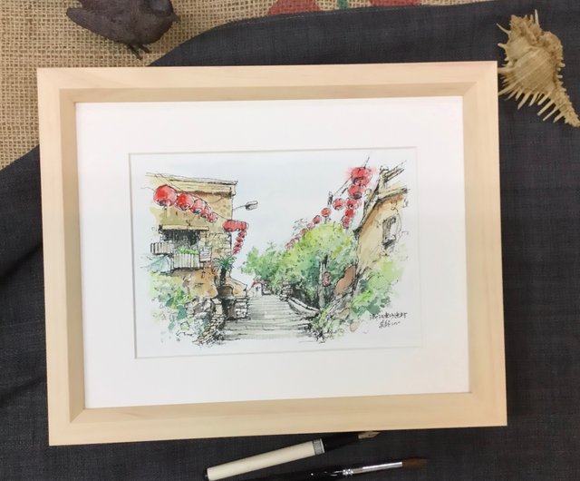 水彩画『ジャッカロープ』 原画 額なし販売 にく