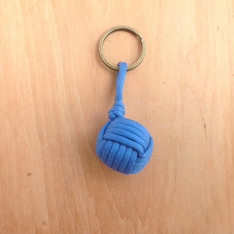 Monkey fistknot 水手鑰匙圈-寶藍色 - 鑰匙圈/鎖匙扣 - 其他材質 藍色
