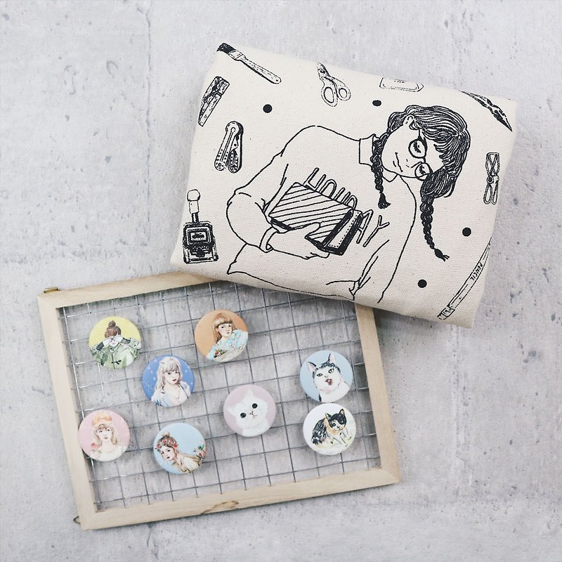 Christmas combination // stationery dreamer canvas bag + badge 8 into the group - Badges & Pins - Plastic 