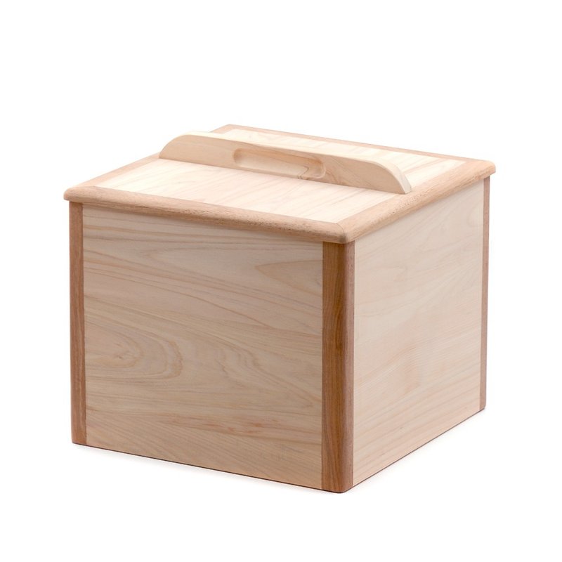Exclusive offer|Taiwan cypress rice box 5kg wooden lid type rice cup, solid wood storage bucket with two-way breathing - เครื่องครัว - ไม้ สีทอง