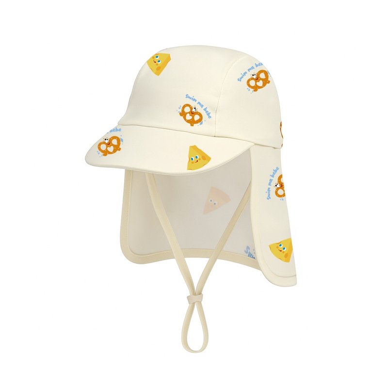 Cheese Pretzel Swim Hat - 嬰兒/兒童泳衣 - 聚酯纖維 白色