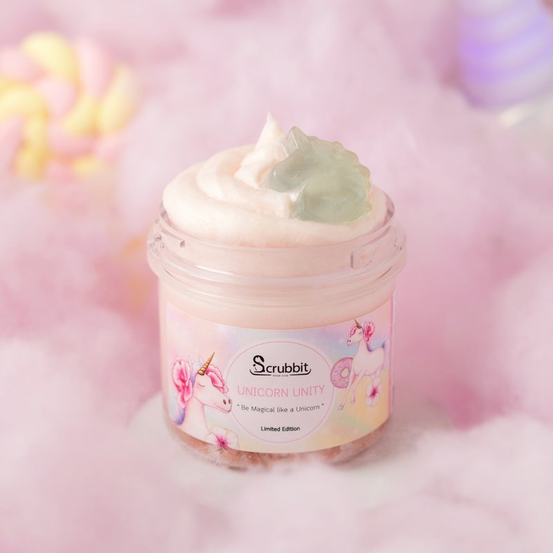 สบู่สครับ วิปนุ่มอาบน้ำ Scrubbit : Unicorn Unity กลิ่นยูนิคอร์น หอมหวาน สายไหม ผ - สบู่ - น้ำมันหอม สึชมพู